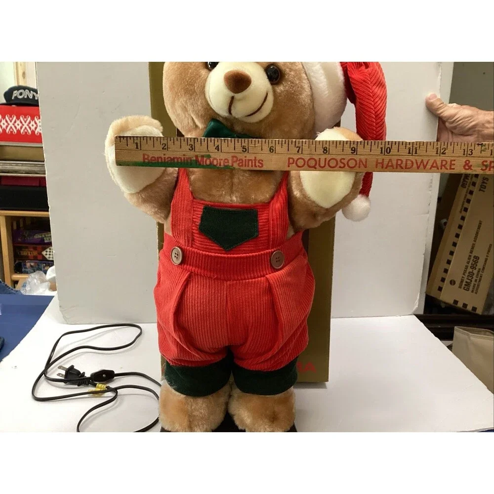 vintage animated Christmas 19” teddy bear 1989 (works)